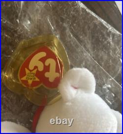 RARE NEW Ty Valentino Bear Beanie Baby 1993/1994 with Brown Nose and tag errors