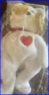 RARE NEW Ty Valentino Bear Beanie Baby 1993/1994 with Brown Nose and tag errors