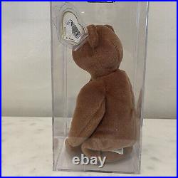 RARE OF TY Teddy'Old Face' BROWN 2nd/1st gen AUTHENTICATED Beanie Baby