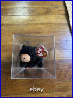 RARE OG? Ty Beanie Baby Blackie The Bear 1993/1994 Tag Errors PVC Pellets