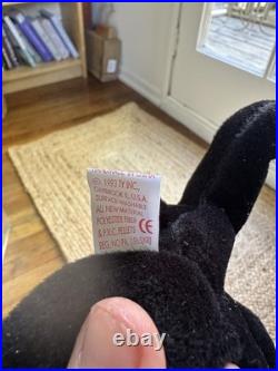 RARE OG? Ty Beanie Baby Blackie The Bear 1993/1994 Tag Errors PVC Pellets