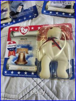 RARE & ORIGINAL TY Beanie Babies American Trio Set Righty, Lefty & Libearty 1996