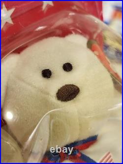 RARE & ORIGINAL TY Beanie Babies American Trio Set Righty, Lefty & Libearty 1996