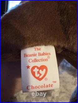 RARE Original CHOCOLATE the Moose Beanie Baby 1993 (Retired) with errors