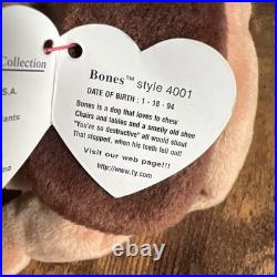 RARE Original Ty Beanie Babies Bones The Dog 1993 PVC Pellets Errors RARE Original Ty Beanie Babies Bones The Dog 1993 PVC Pellets Errors