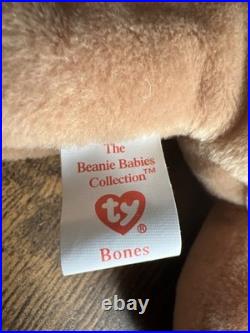 RARE Original Ty Beanie Babies Bones The Dog 1993 PVC Pellets Errors RARE Original Ty Beanie Babies Bones The Dog 1993 PVC Pellets Errors
