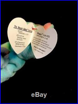 RARE PVC Peace Bear 1996 Retired Ty Beanie Baby Genuine MINOR Errors