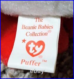 RARE RETIRED 1997 Ty Beanie Babies Puffer the Puffin MWBMTS & ERRORS