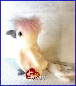 RARE RETIRED Kuku the Cockatoo Ty Beanie Baby Mint Condition with Errors