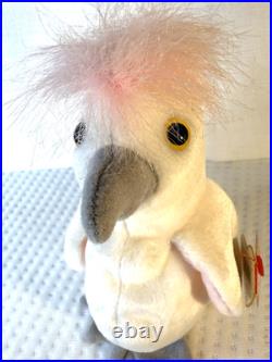 RARE RETIRED Kuku the Cockatoo Ty Beanie Baby Mint Condition with Errors