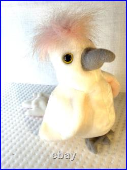 RARE RETIRED Kuku the Cockatoo Ty Beanie Baby Mint Condition with Errors