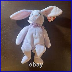 RARE RETIRED MINT Ty Beanie Baby 1996 FLOPPITY 4118 withTAG ERRORS PVC purple