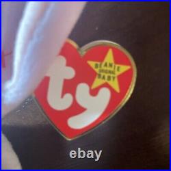 RARE RETIRED MINT Ty Beanie Baby 1996 FLOPPITY 4118 withTAG ERRORS PVC purple