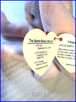 RARE RETIRED MINT Ty Beanie Baby Rabbits, Floppity, Hippity, Hoppity with Errors
