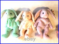 RARE RETIRED MINT Ty Beanie Baby Rabbits, Floppity, Hippity, Hoppity with Errors