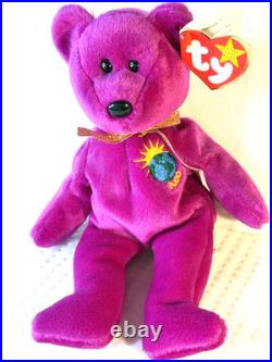RARE, RETIRED Millennium Purple Beanie Baby Bear with Errors