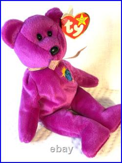 RARE, RETIRED Millennium Purple Beanie Baby Bear with Errors