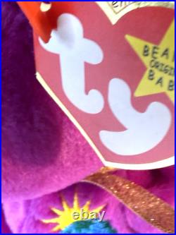 RARE, RETIRED Millennium Purple Beanie Baby Bear with Errors