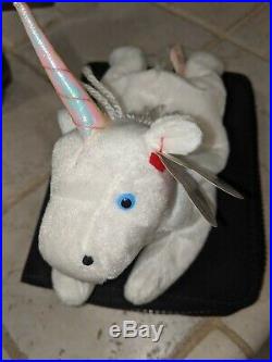 RARE RETIRED Mystic BEANIE BABIES BABY Unicorn with IRIDESCENT HORN AND ERRORS