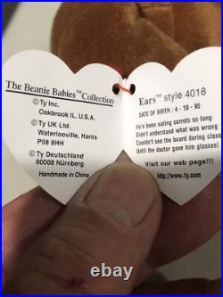 RARE RETIRED ORIGINAL TY Beanie Babies Ears PVC pellets, errors