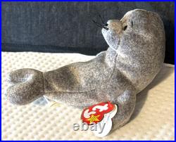 RARE RETIRED Slippery the Seal Ty Beanie Baby with Errors