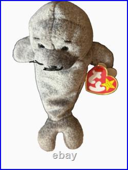 RARE RETIRED Slippery the Seal Ty Beanie Baby with Errors