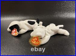 RARE RETIRED TY Beanie Babies Spot the Spotted Dog And Flip PVC, TAG ERRORS