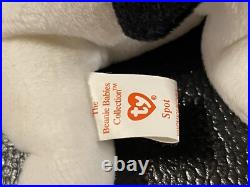 RARE RETIRED TY Beanie Babies Spot the Spotted Dog And Flip PVC, TAG ERRORS