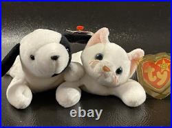 RARE RETIRED TY Beanie Babies Spot the Spotted Dog And Flip PVC, TAG ERRORS