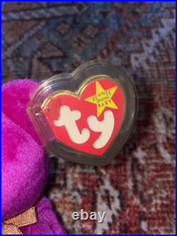 RARE RETIRED Ty Beanie Babies 1999 Millennium Bear MINT TAG ERRORS/PE PELLETS