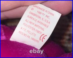 RARE RETIRED Ty Beanie Babies 1999 Millennium Bear MINT TAG ERRORS/PE PELLETS