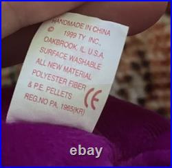 RARE RETIRED Ty Beanie Babies 1999 Millennium Bear MINT TAG ERRORS/PE PELLETS