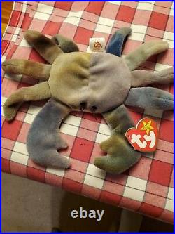 RARE &RETIRED Ty Beanie Babies Claude the Crab 1996