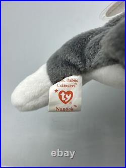 RARE RETIRED Ty Beanie Babies Nanook the Husky 1996 withTag ERRORS