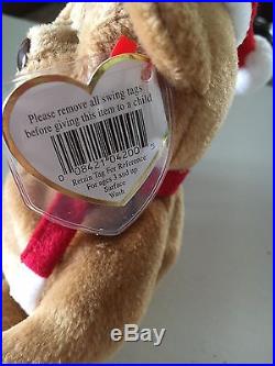 RARE! RETIRED! Ty Beanie Baby 1997 Holiday Teddy Bear 1996- Style# 4200 MINT