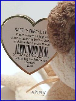 RARE RETIRED Ty Beanie Baby Babies Huggy The Bear 2000 withTags & ERRORS MWMT
