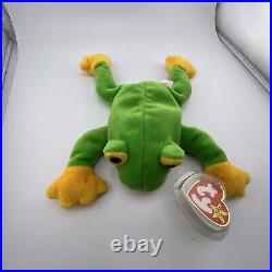 RARE RETIRED Ty Beanie Baby'Smoochy' The Frog 1997 MANY Tag ERRORS PVC