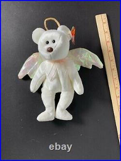 RARE RETIRED/VINTAGE Ty Beanie Babies Halo the Angel Bear Toy