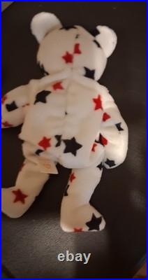 RARE RETIRED with TAG ERRORS Ty Beanie Baby Glory the Bear 1997 Mint Condition