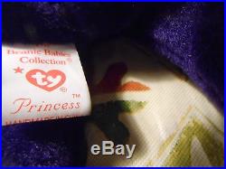 RARE Retired Authentic PRINCESS DIANA Beanie Baby 1ST EDITION 1997 MINT