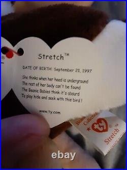 RARE TAG ERROR? TY BEANIE BABY STRETCH the Ostrich (6.5 in)
