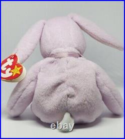 RARE TAG ERROR Ty 4118 Beanie Babies Floppity Rabbit Lilac- Great Condition