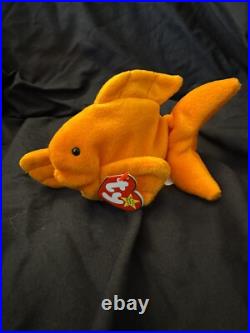 RARE TAG ERRORS Goldie the Goldfish Ty Beanie Babies NEAR MINT CONDITION