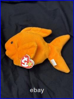 RARE TAG ERRORS Goldie the Goldfish Ty Beanie Babies NEAR MINT CONDITION