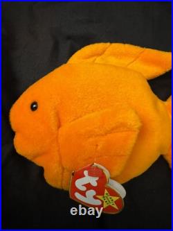 RARE TAG ERRORS Goldie the Goldfish Ty Beanie Babies NEAR MINT CONDITION