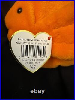 RARE TAG ERRORS Goldie the Goldfish Ty Beanie Babies NEAR MINT CONDITION
