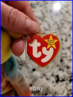 RARE TAG ERRORS! Ty Beanie Babies Peace Bear 1996 Retired Original with Tags