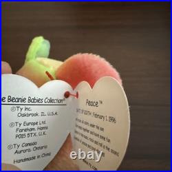 RARE/TAG ERRORS Ty Beanie Baby Peace Bear Multicolor 1996 Retired Beanie Babies