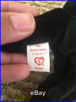 RARE TY 1993/1994 Beanie Baby Daisy Cow Retired PVC Deutschland Ears ERRORS
