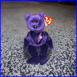 RARE TY 1st edition Princess Di Beanie Baby PVC pellets made in China